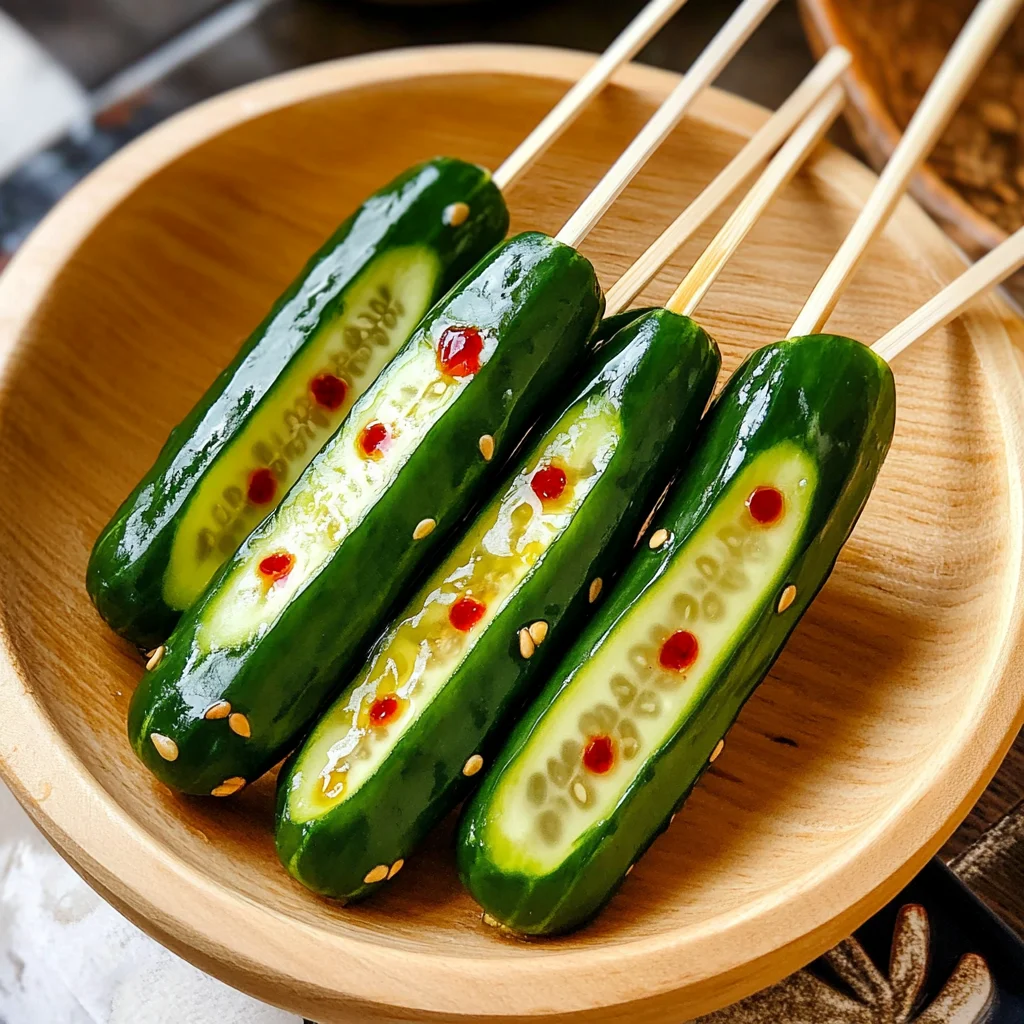 Delicious Japanese Pickled Cucumber on a Stick Recipe