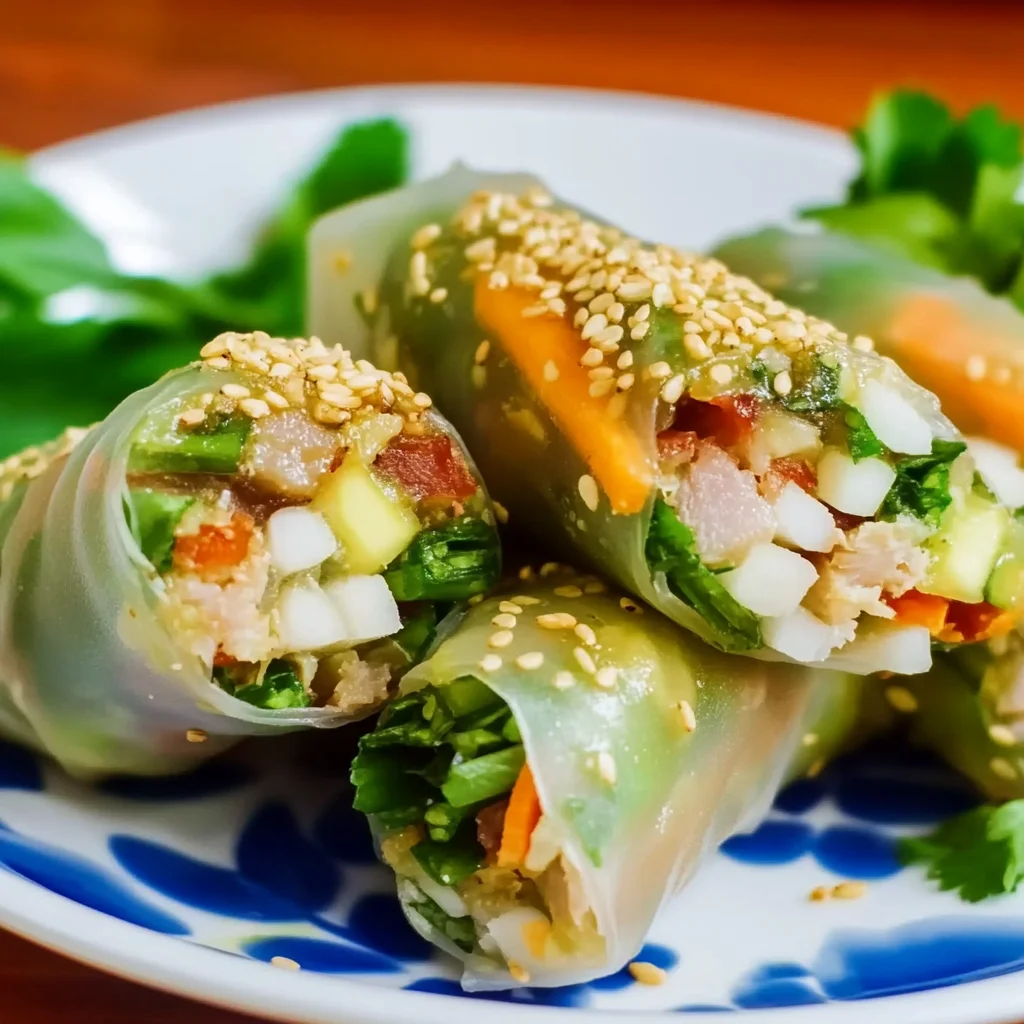 Delicious Pork Spring Rolls with Sesame Ponzu Sauce Recipe