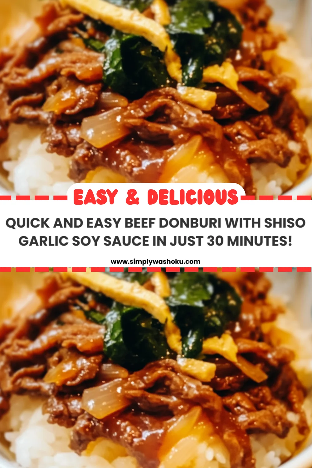 Quick and Easy Beef Donburi with Shiso Garlic Soy Sauce in Just 30 Minutes!