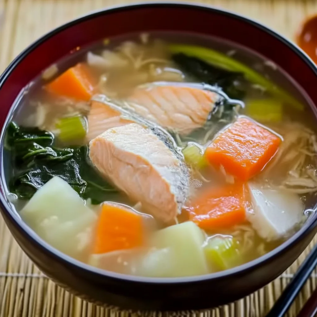 Cozy Japanese Salmon Soup Recipe (Sanpeijiru)